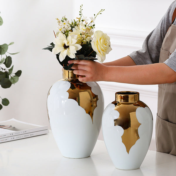 Modern Vase With Gold Accent