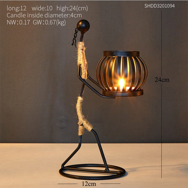 Creative Candle Holder Iron Home Decoration Kitchen Restaura