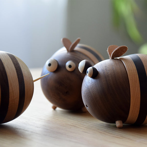 Home Use Solid Wooden Toothpick Holder Creative Cute And Cute Decoration Decoration Jar