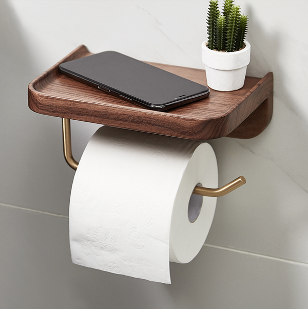 Multipurpose Wooden Toilet Roll Holder