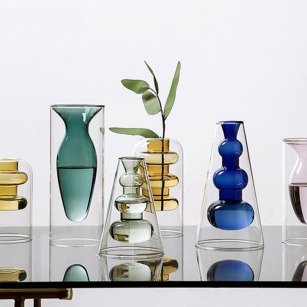 Colourful Glass Transparent Vases