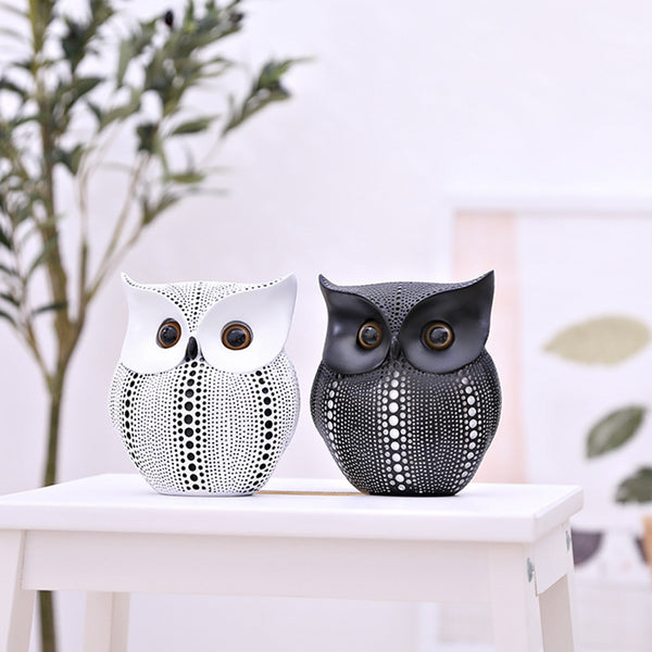 Black & White Resin Owl