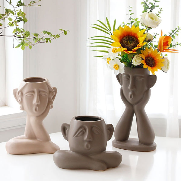 Human Face Shaped Flower Pots