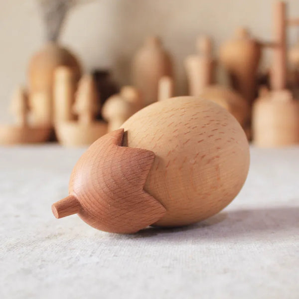 Wooden Eggplant Box For Storing Toothpicks