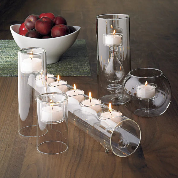 European Style Glass Candle Holder Creative Home Decoration Romantic Wedding Home Decor Hotel Birthday Candle Holders