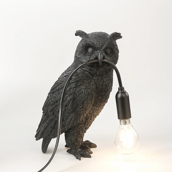 Elegant Resin Owl Table Lamp