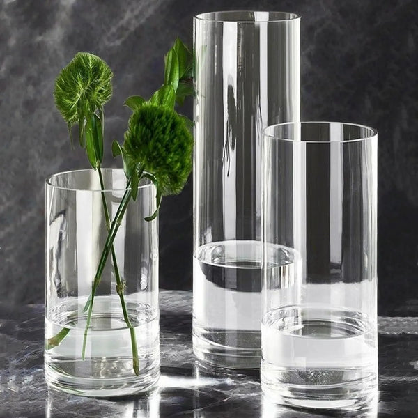 Acrylic Clear Cylinder Flower Vase Unbreakable Hurricane Tall Large Plastic Vases for Wedding Centerpieces Hydroponic Decor