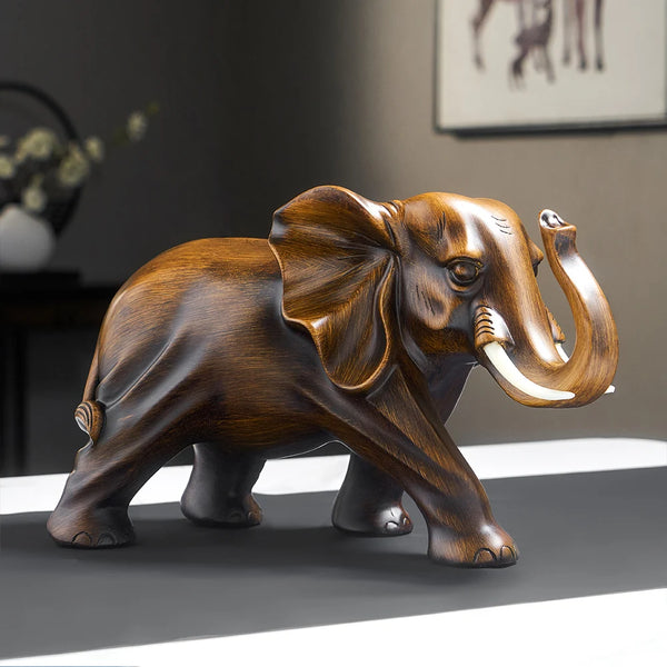 Retro Resin Auspicious Elephant Figurine