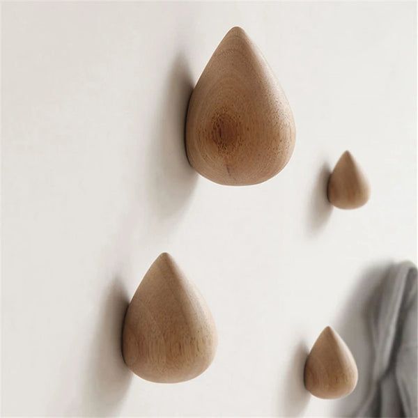 Charming Beech Wood Water Drop Hook & Organizer