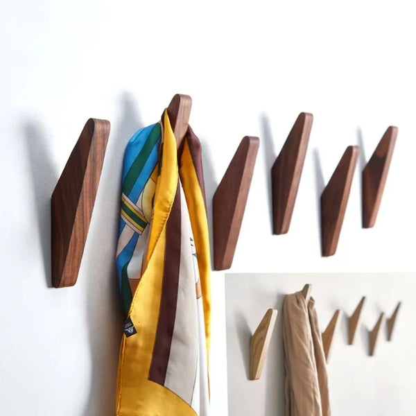 Natural Wood Wall-Mounted Coat Hook