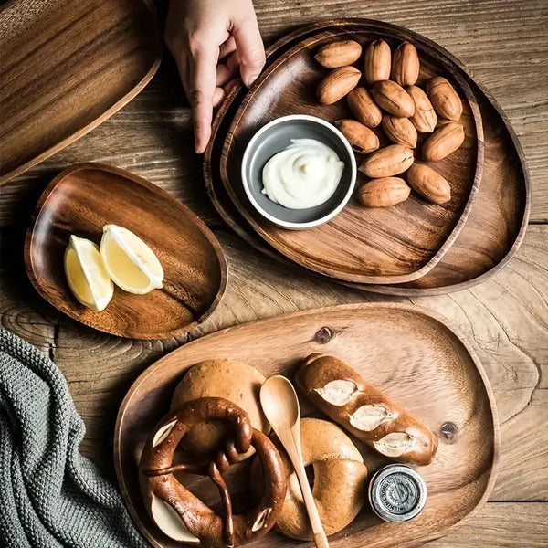 Wooden Round Dinner Plates